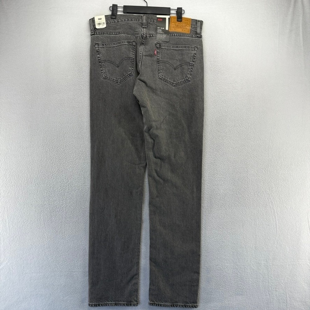 Levis Jeans Men 34x34 Black Gray 511 Slim Straight Stretch Denim Premium NEW